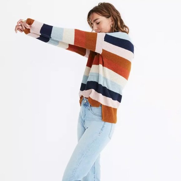 Madewell Striped Thompson Pocket Sweater - Picture 3 of 9
